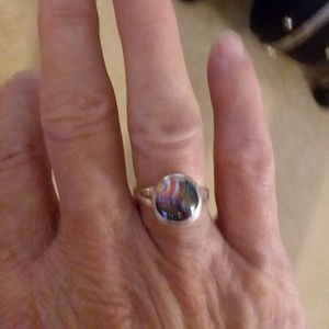 Silver Plated Glass Top Ring